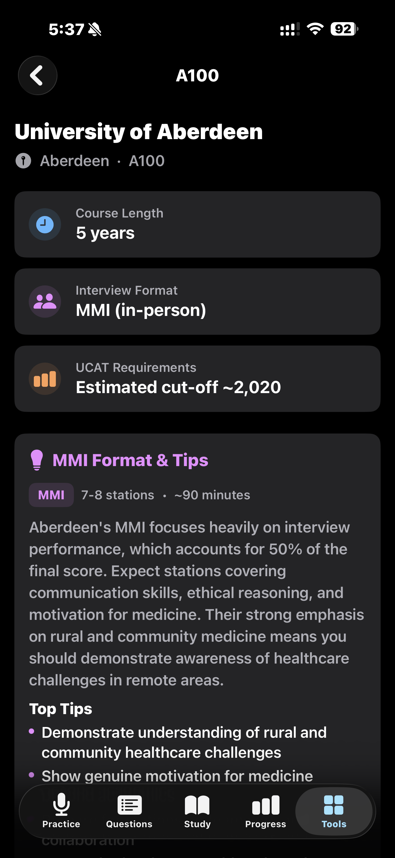 MedMMI University guide with interview format and UCAT cutoff